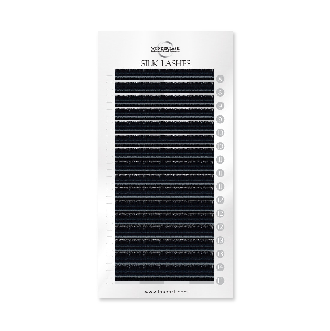 Individual Eyelash Extensions WonderLash Classic Silk Lash Mixed Tray C D Curl