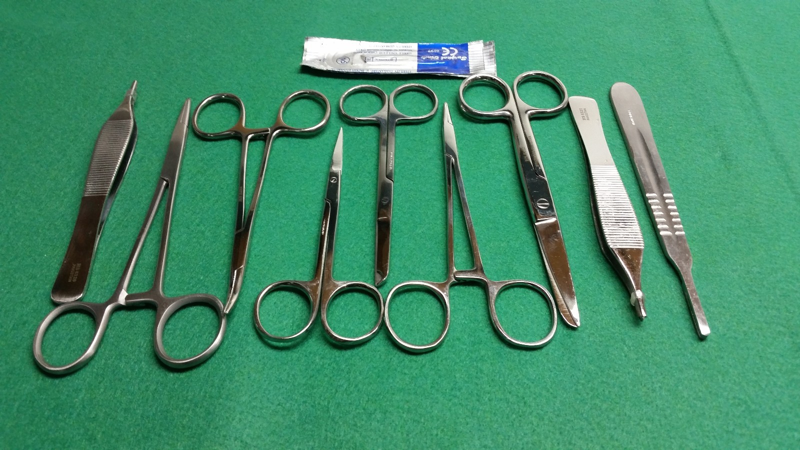 9 PCS STUDENT BASIC COMPREHENSIVE SURGERY INSTRUMENTS +SURGICAL  10  BLADE#10