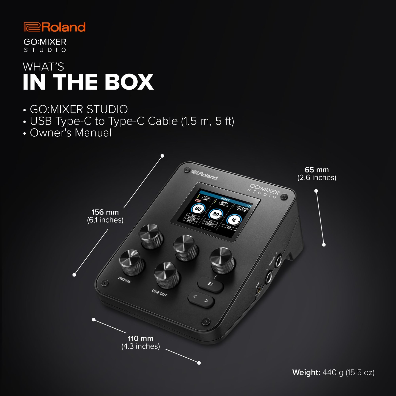 Roland GO:MIXER STUDIO GOMIXERST Audio Mixer Interface USB-C Japan Import