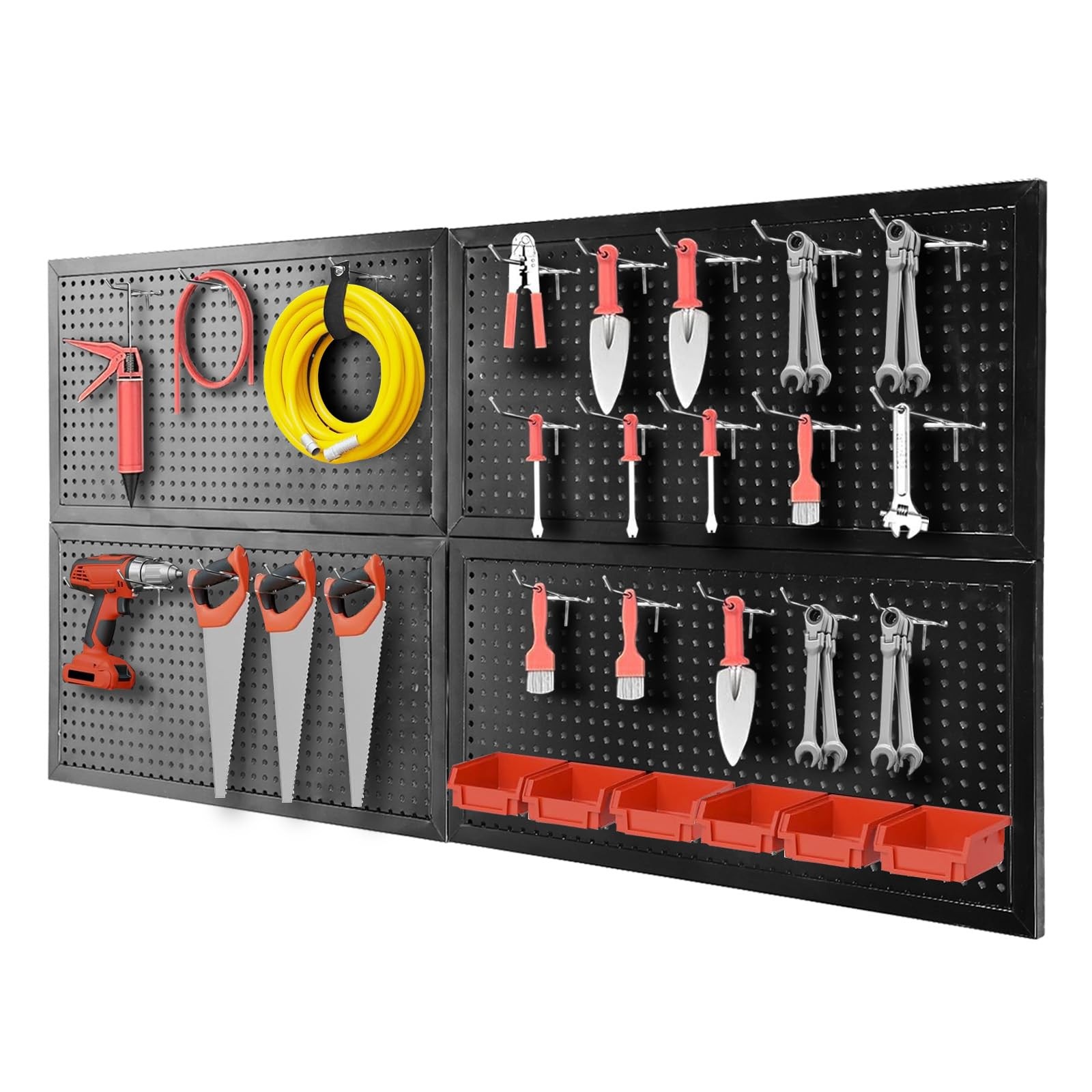 Jack Boss 48x24 Inch Metal Pegboard Wall Organizer, Black Pegboard Panels Too...