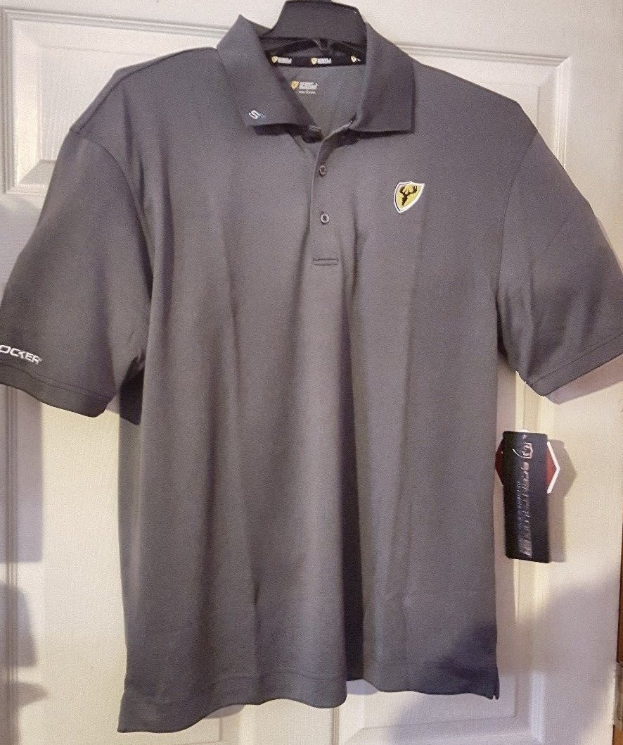 NEW 2XL XL Large Men's S3 Gray Scent Blocker Golf Shirt Top Polo Team Scent Tour