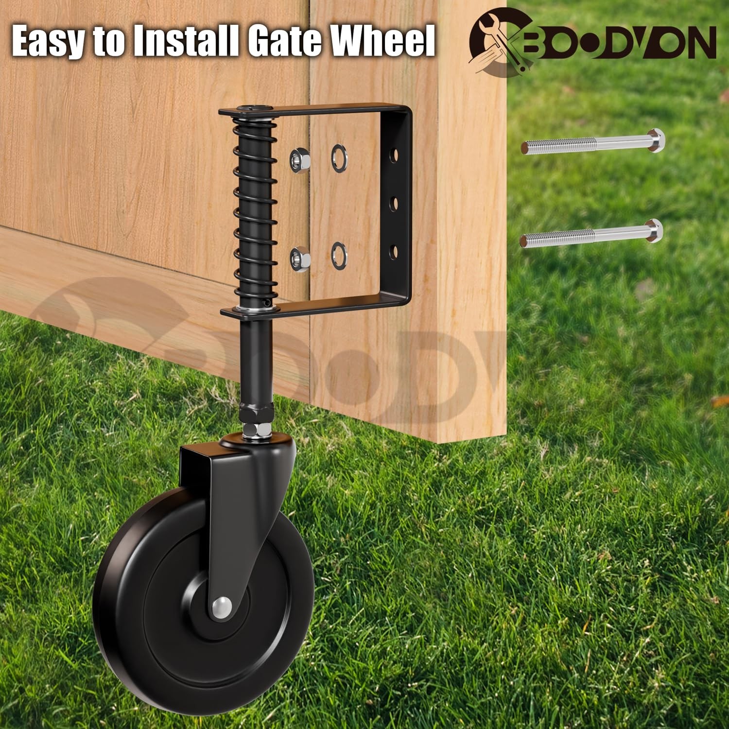 5" Heavy Duty Gate Caster, Spring Loaded Gate Wheels, Gate Caster Wheel with ...