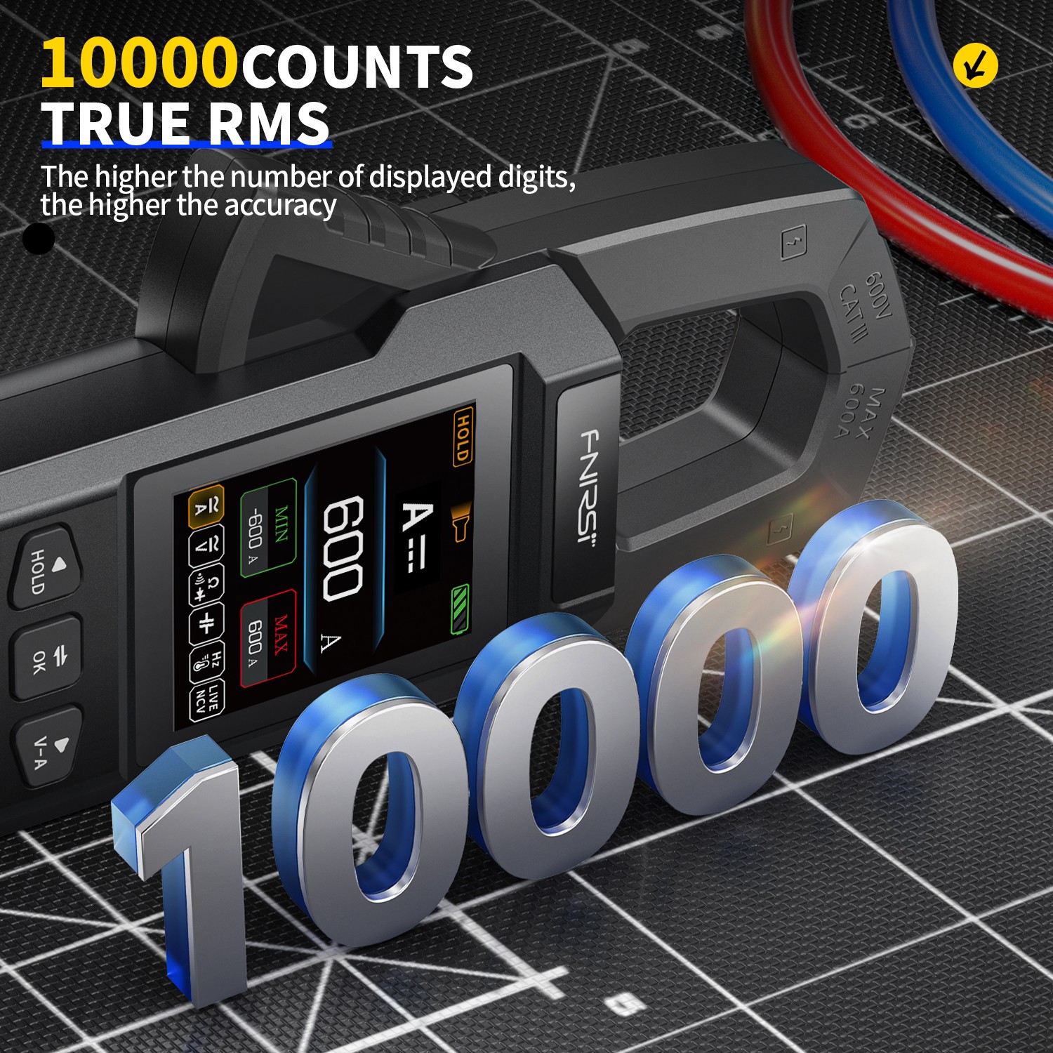 FNIRSI DMC-100 Clamp Type Multimeter Automatic Ammeter With Temperature Probe