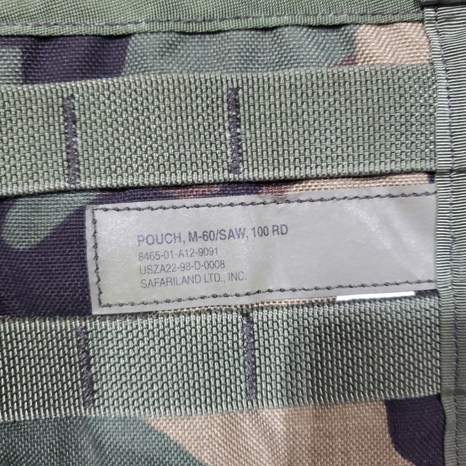 Safariland SPEAR ELCS 100rd M60 SAW Mag Magazine Utility Pouch M81 Woodland Camo