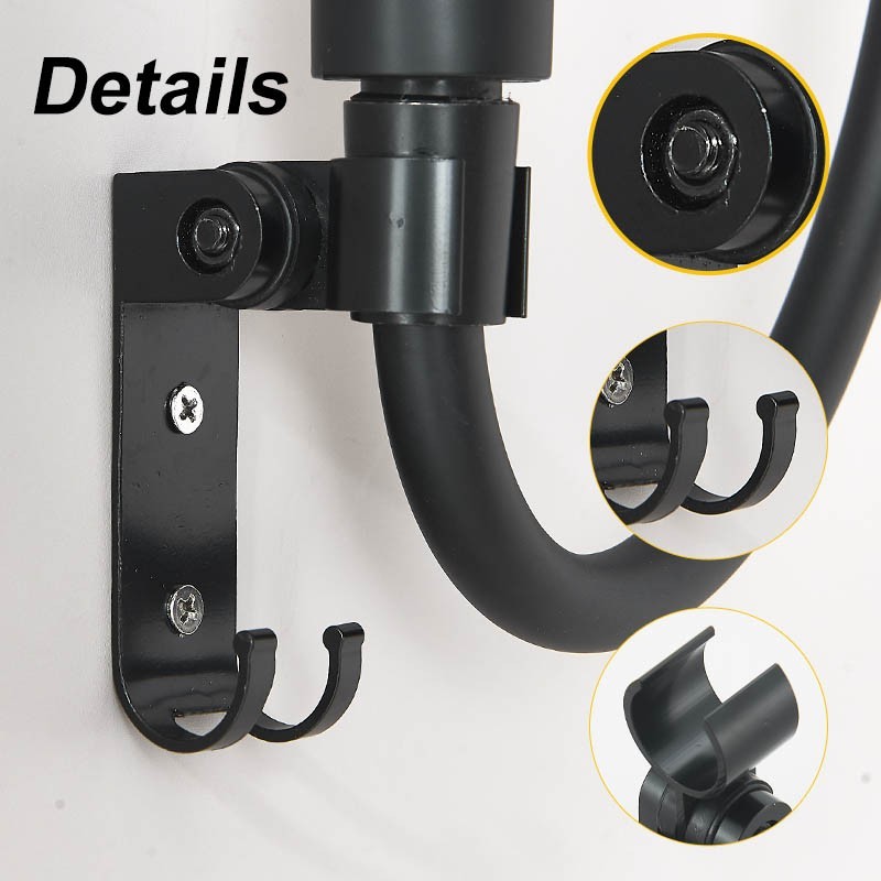 High Pressure Black Adjustable Dual Shower Head with Handheld System for Couples