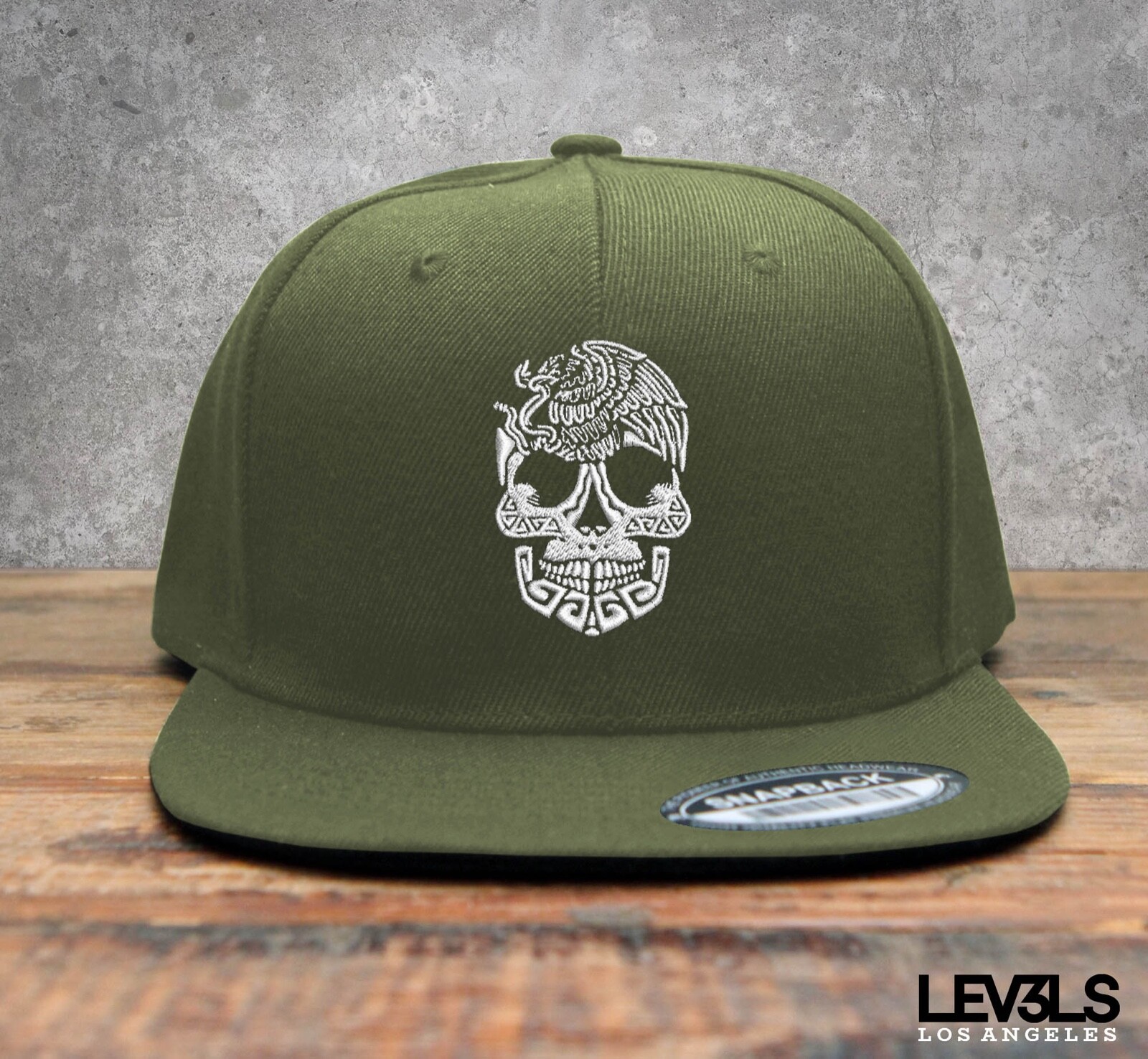 AZTEC CALACA SNAPBACK BASEBALL CAP MEXICO SKULL RAZA AZTECA LA MUERTE