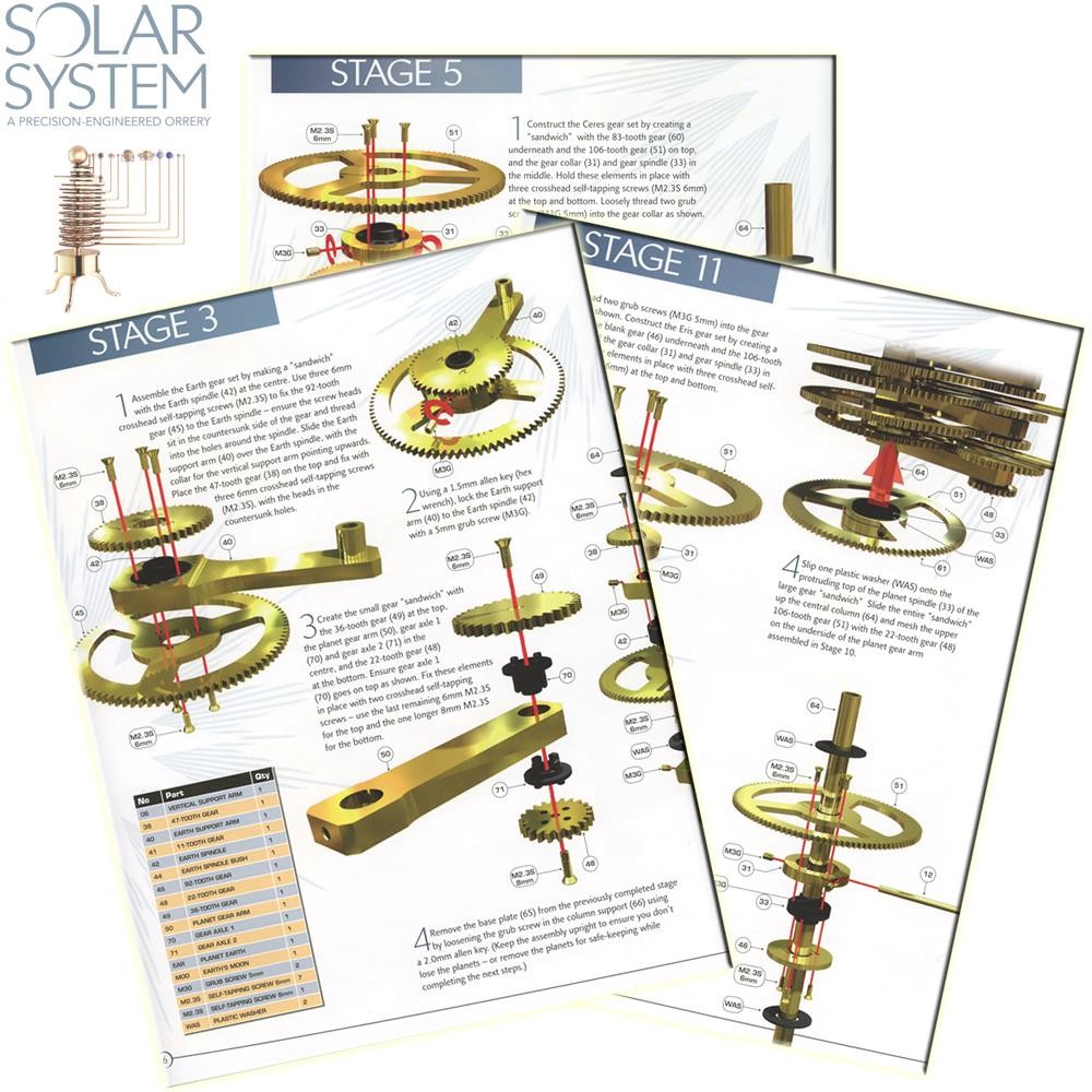 Build a Precision Solar System Eaglemoss Orrery Spare Parts Constructor's Manual