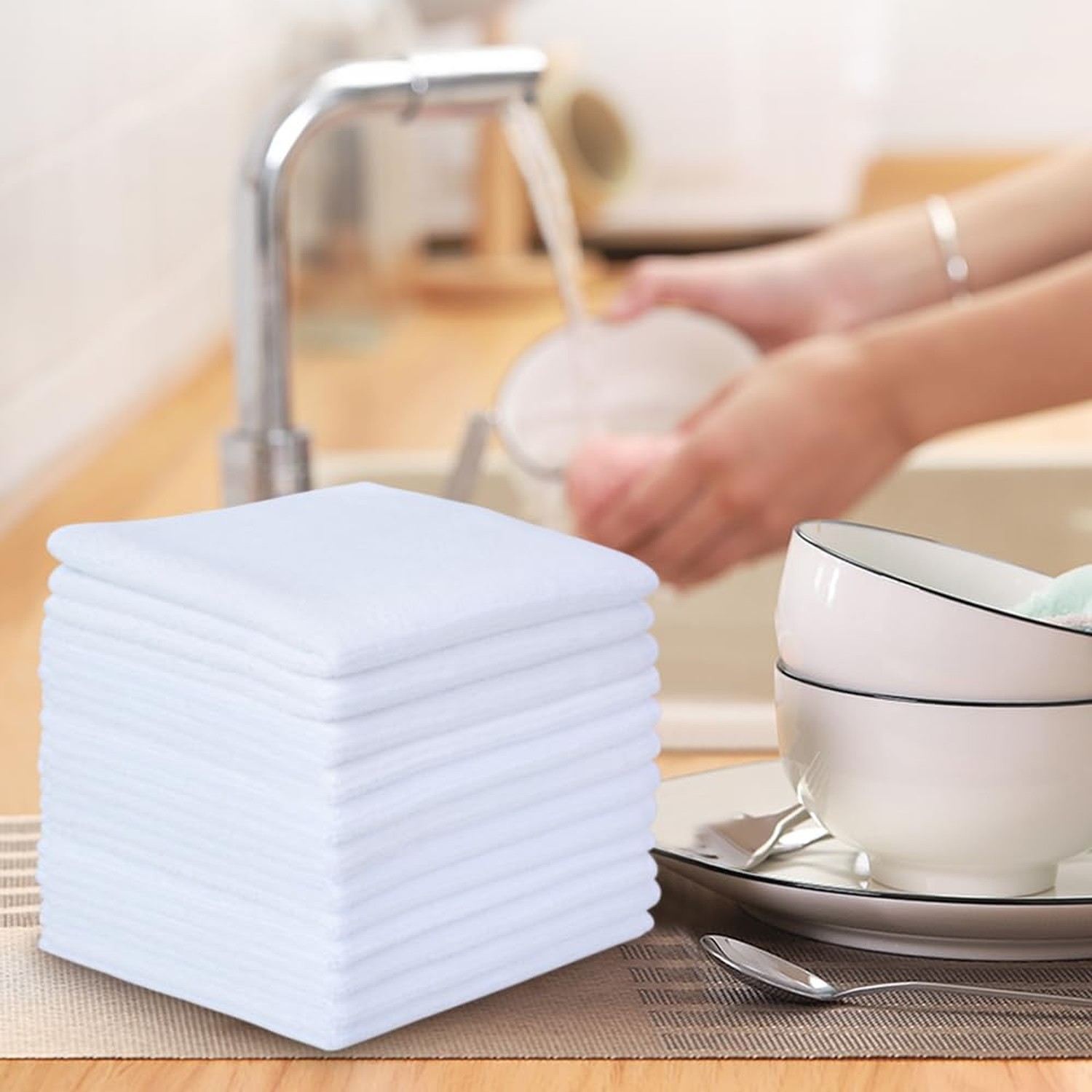 SINLAND Microfiber Cleaning Cloth Dish Cloth Kitchen No Streak Absorbent Dish...