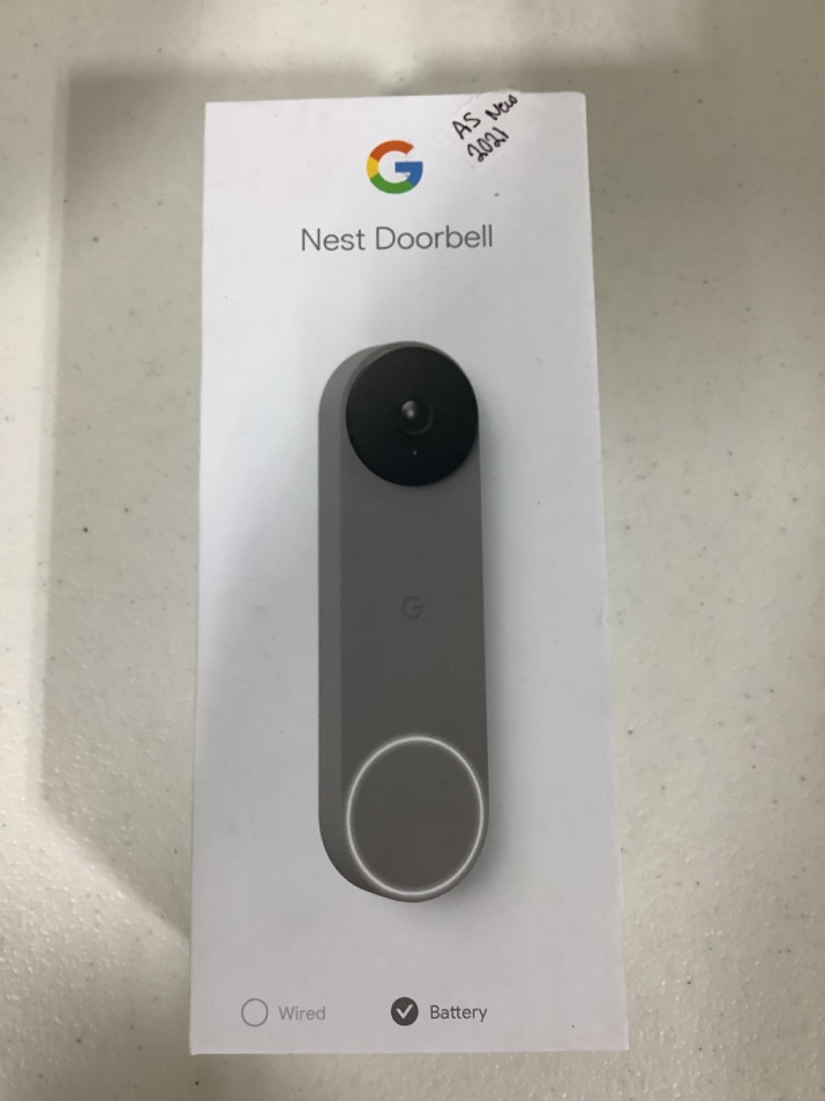 Google Nest Doorbell Smart Wi-Fi Video Doorbell Camera Snow (Battery)