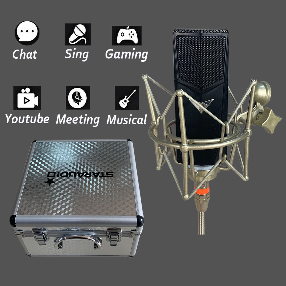 Vocal Condenser Microphone Complete Kit For Live Studio Sound Recording Boom Mic