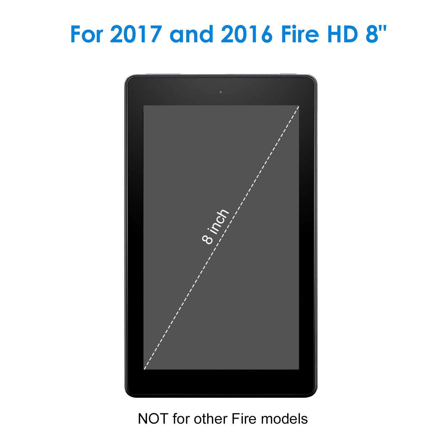 JETech Screen Protector for Amazon Fire HD 8 (2018, 2017 and 2016 Model)