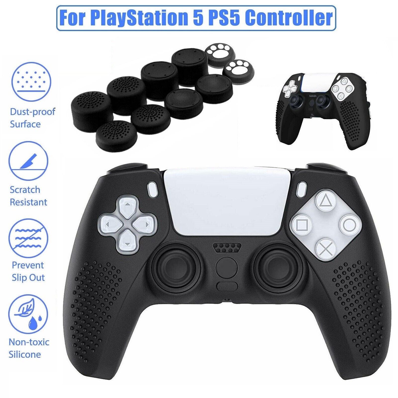 Silicone Grip Cover Skin Protective Rubber Case For PlayStation 5 PS5 Controller