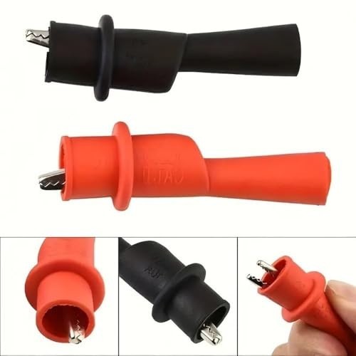 Push-On Alligator Clips for Multimeter Test Lead 4 Pcs Insulated Rubber Boot