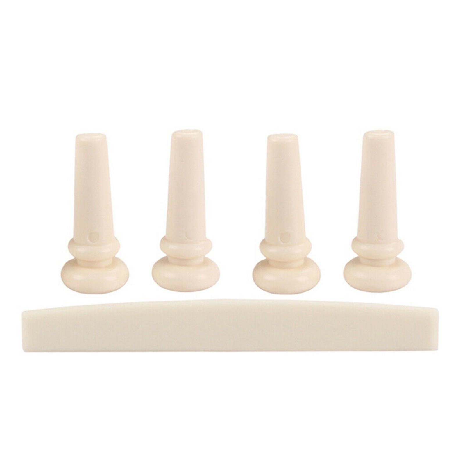 Universal Acoustic Bass Guitar Bridge Pins with Saddle Luthier Repair Parts