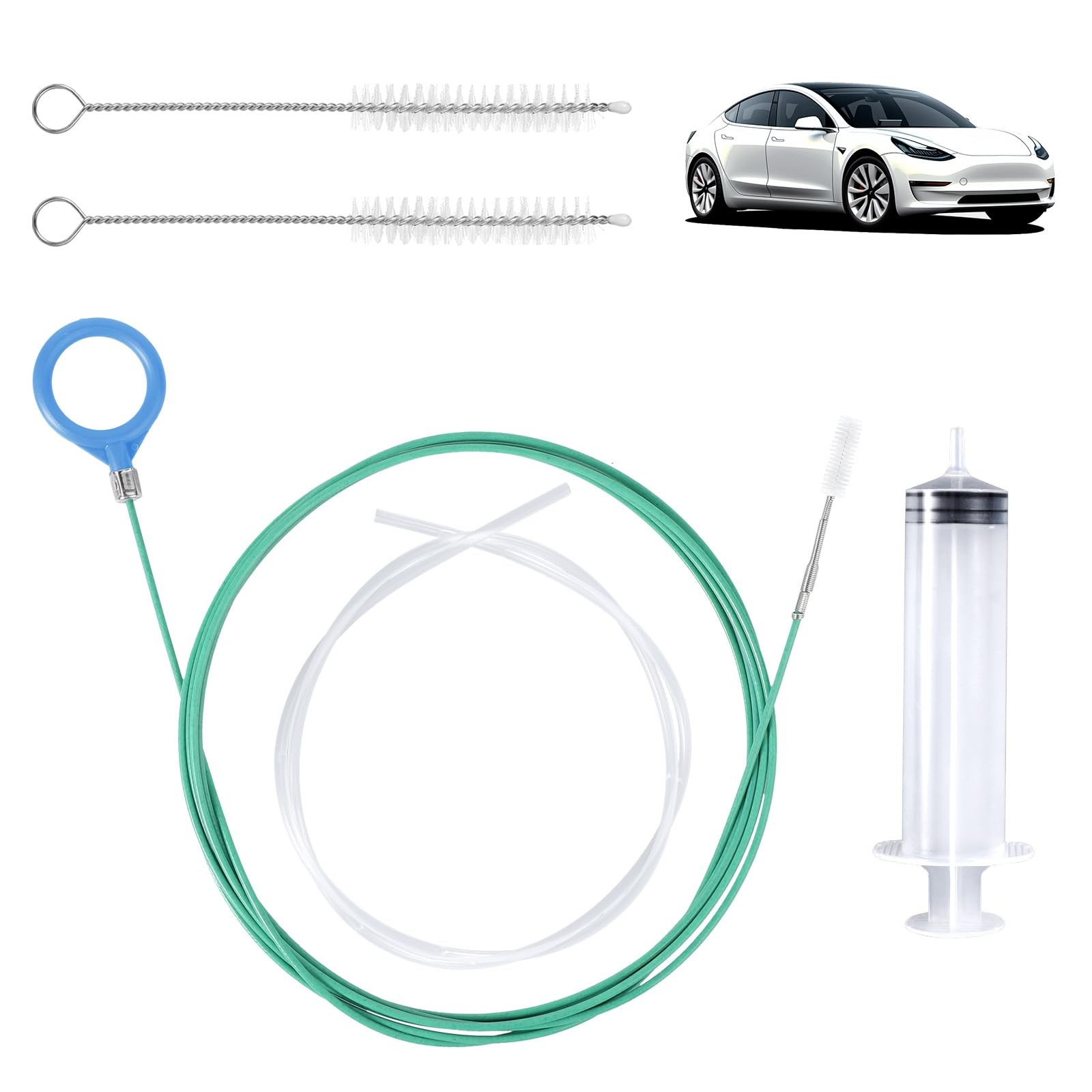 BOXOB Auto Sunroof Drain Cleaning Tool, 118in Long Pipe Cleaners with Tube Clean