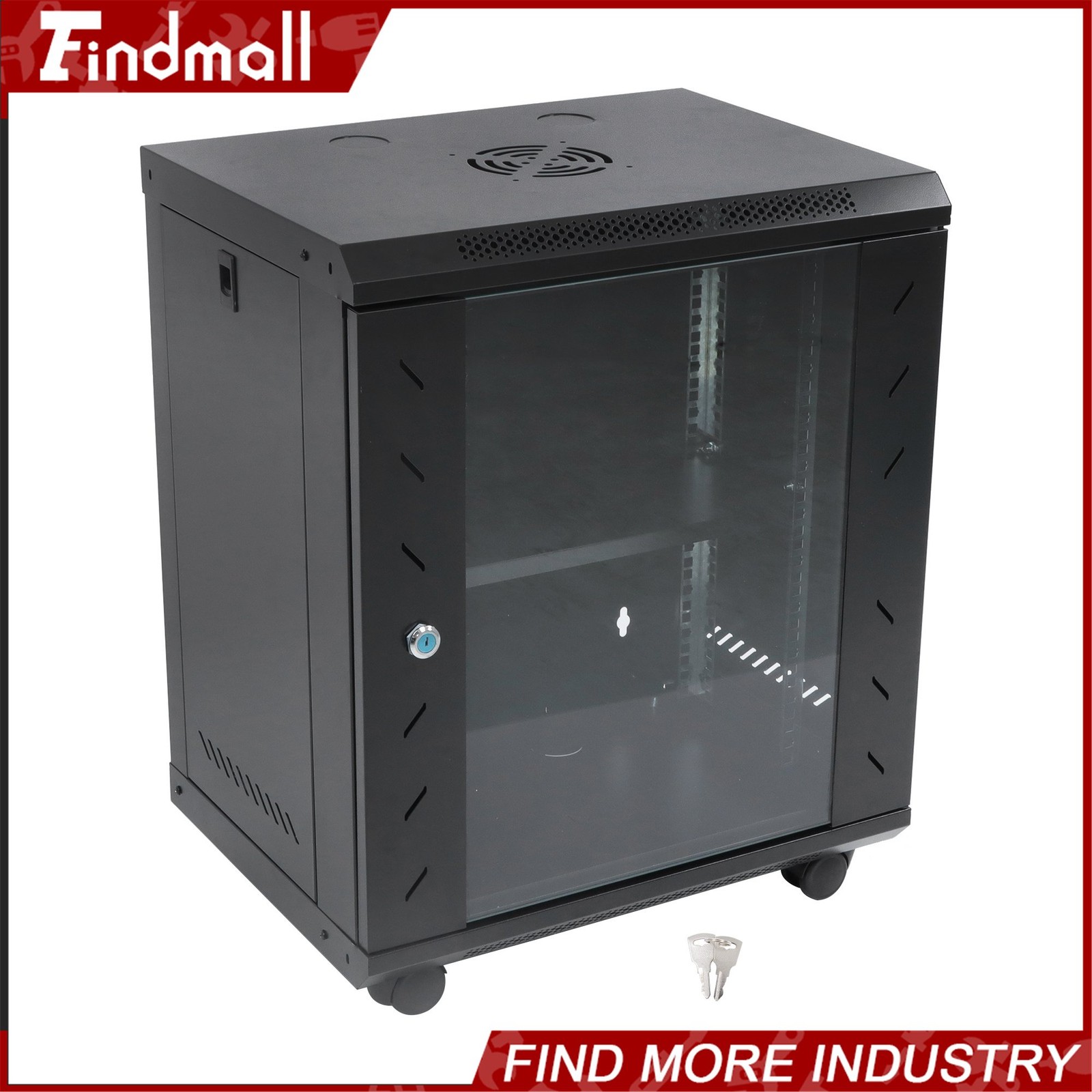 Findmall 12U Wall Mount Network Server Rack Cabinet Enclosure 15.5'' Deep