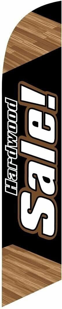 Hardwood Sale (black) Feather Banner Swooper Flag - NO WIND REQUIRED -...