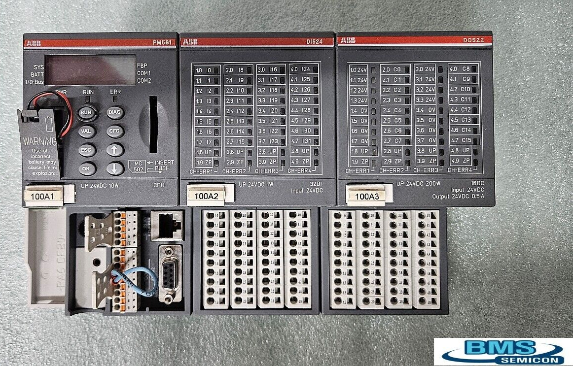 ABB Programmable Logic Controller    PM581 C4 / DI524 B6 / DC522 B5