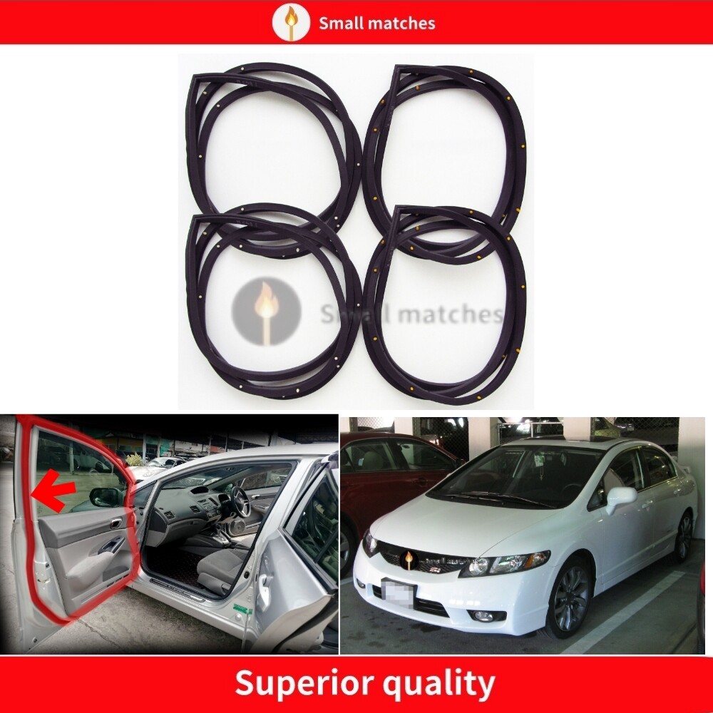 For Honda Civic 2006-2011 Door Weatherstrip 4PC Sllence Opening Gasket On Door