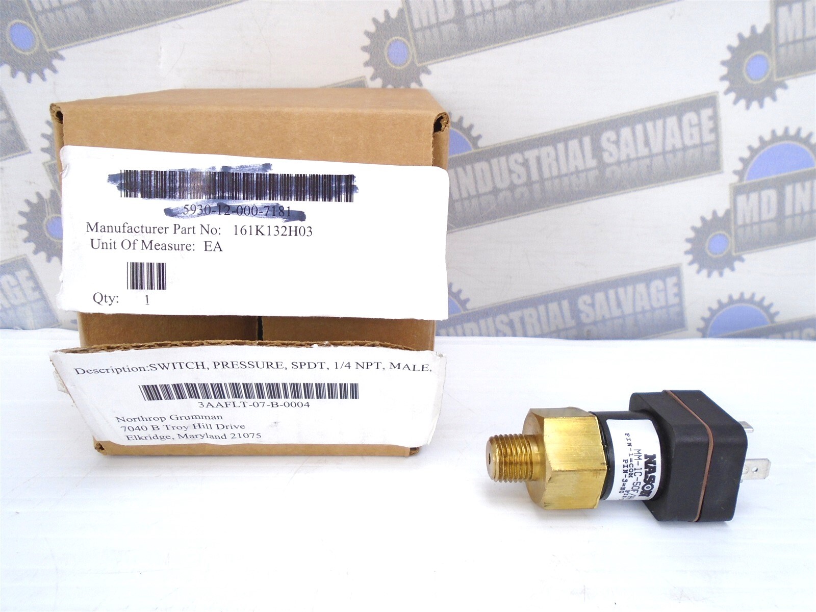 NASON - MM-1C-50F/HH - PRESSURE SWITCH - PIN 1=COM, PIN 2=NC, PIN 3=NO - (NEW)