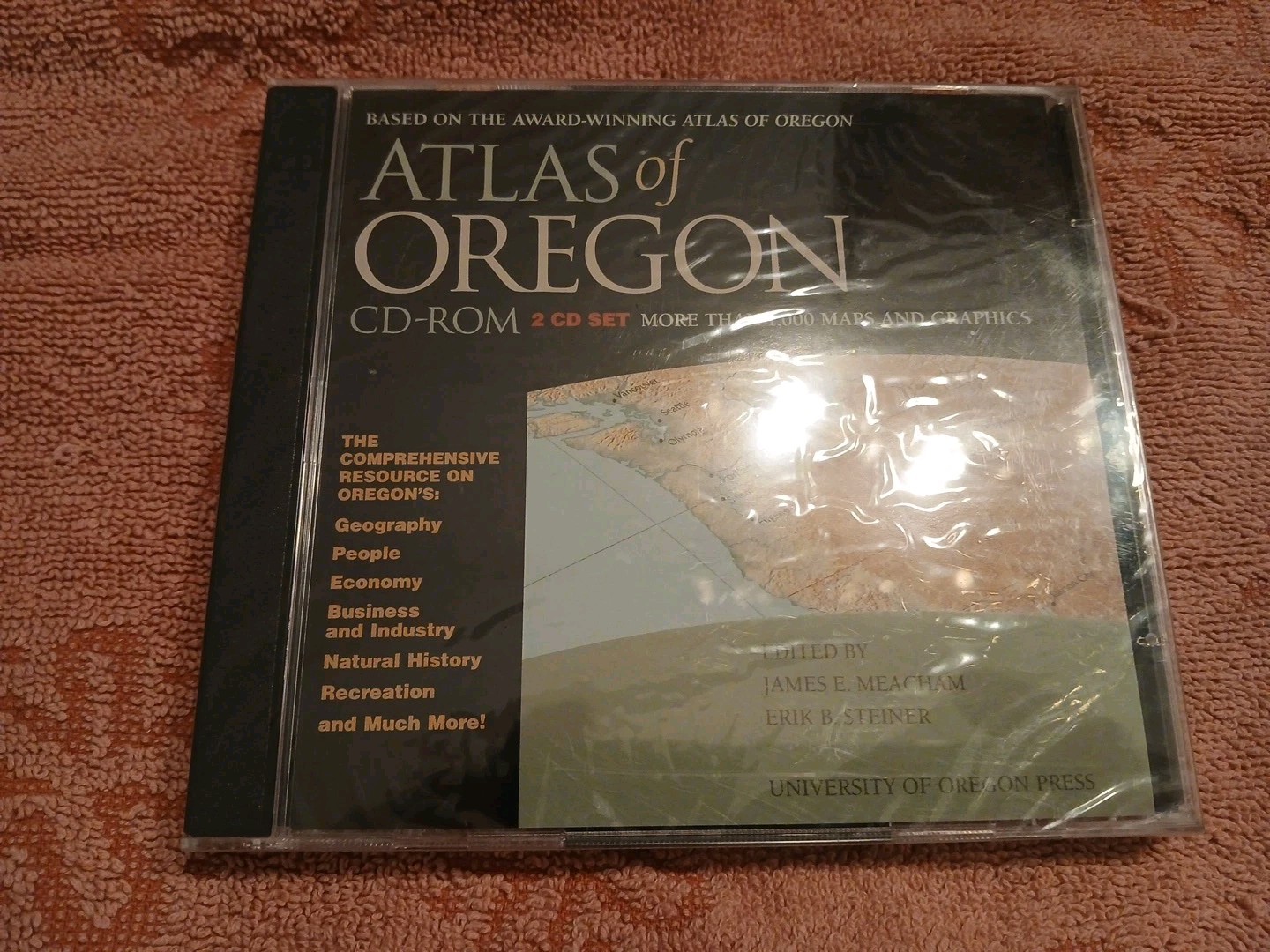 Atlas Of Oregon CD-ROM MEW SEALED UO Press 2 Disc Set Meacham Steiner