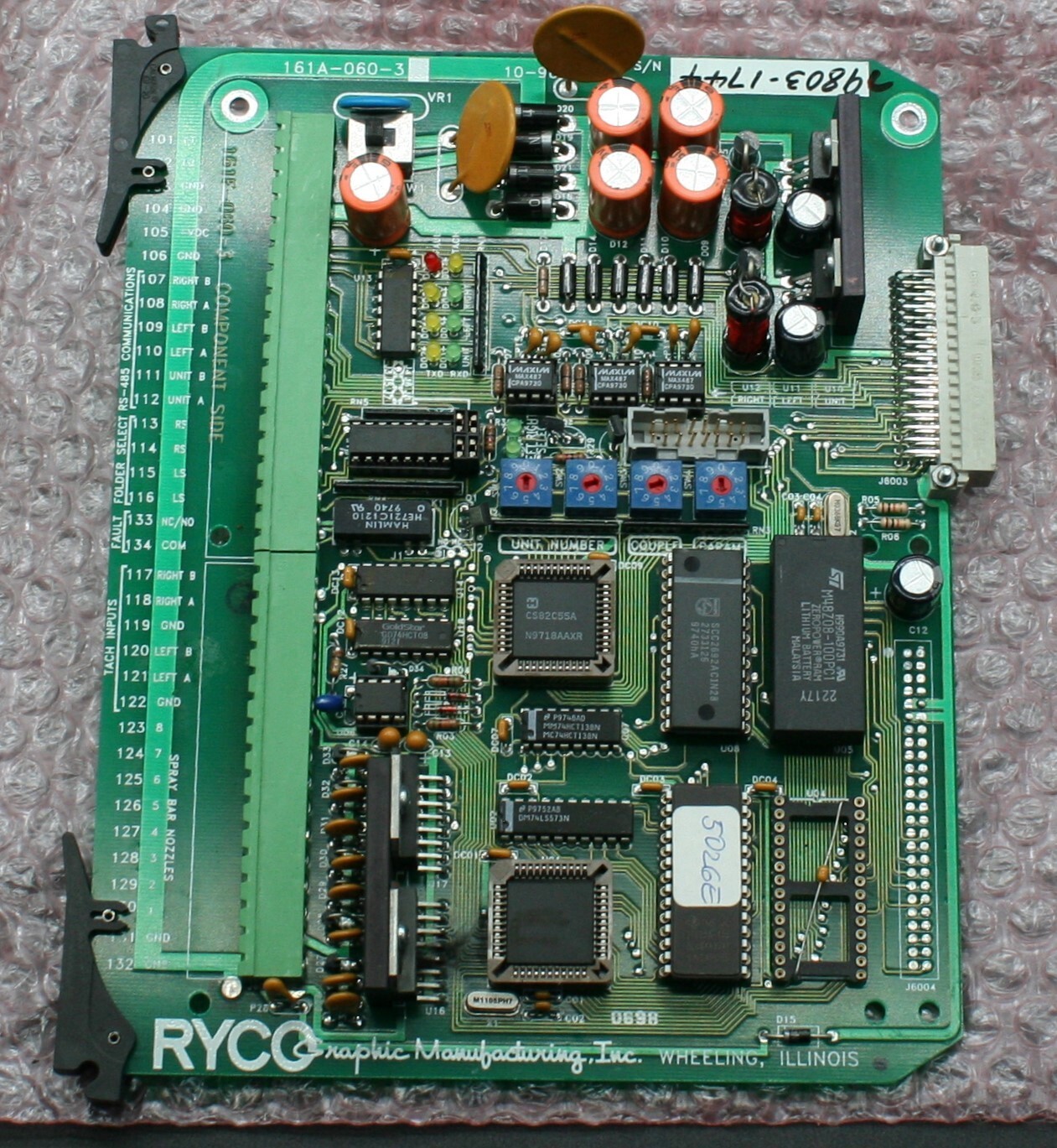 One (1) Ryco 161A-060-3 Spray Bar Control Board PCB 9803-1744 NEW