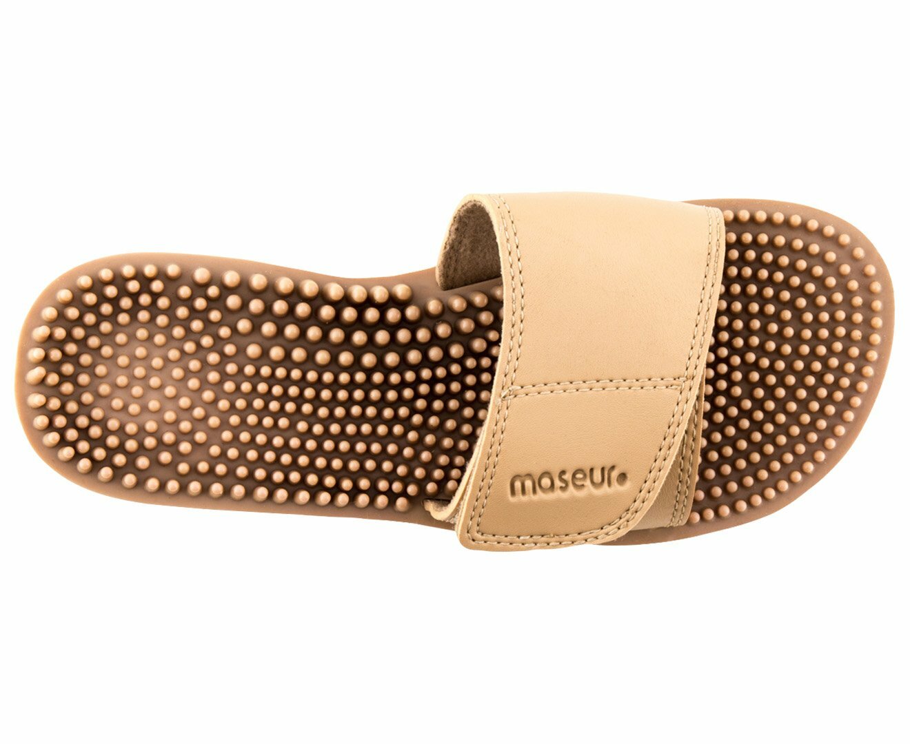 Maseur Invigorating Reflex Zone Massage Sandal Arches Heels &Toes Beige SIZE 5