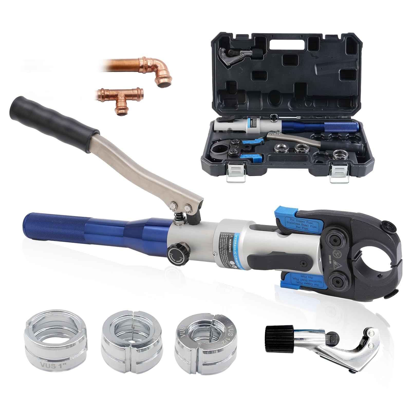 Hydraulic Copper Pipe Press Tool for Viega ProPress Fittings | Includes 1/2",...