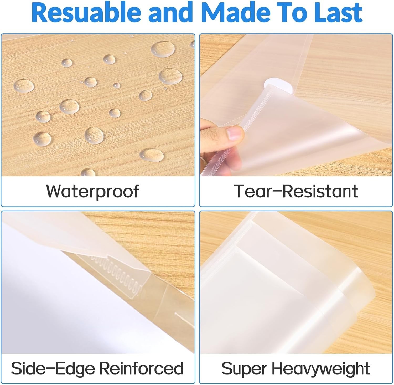 Clear Plastic Document Envelopes - Large Capacity 20 Pack for Easy Organization