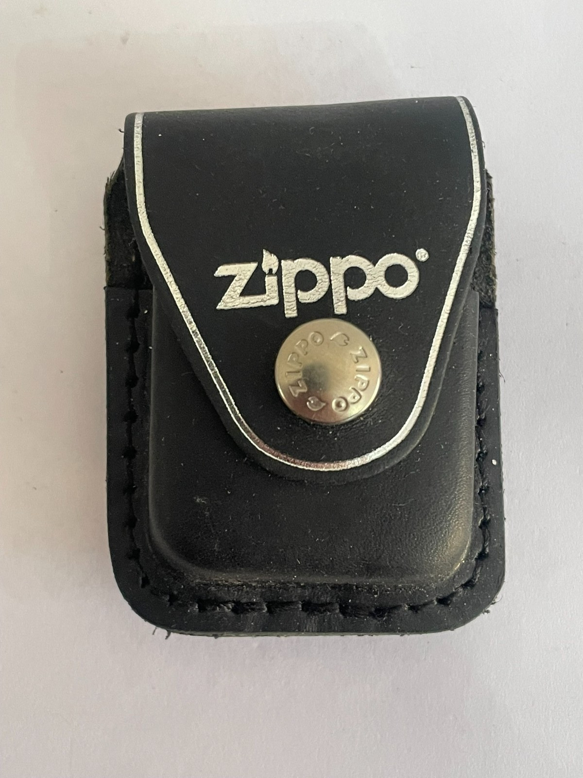 (New) ZIPPO LIGHTER LEATHER BELT POUCH CASE Black