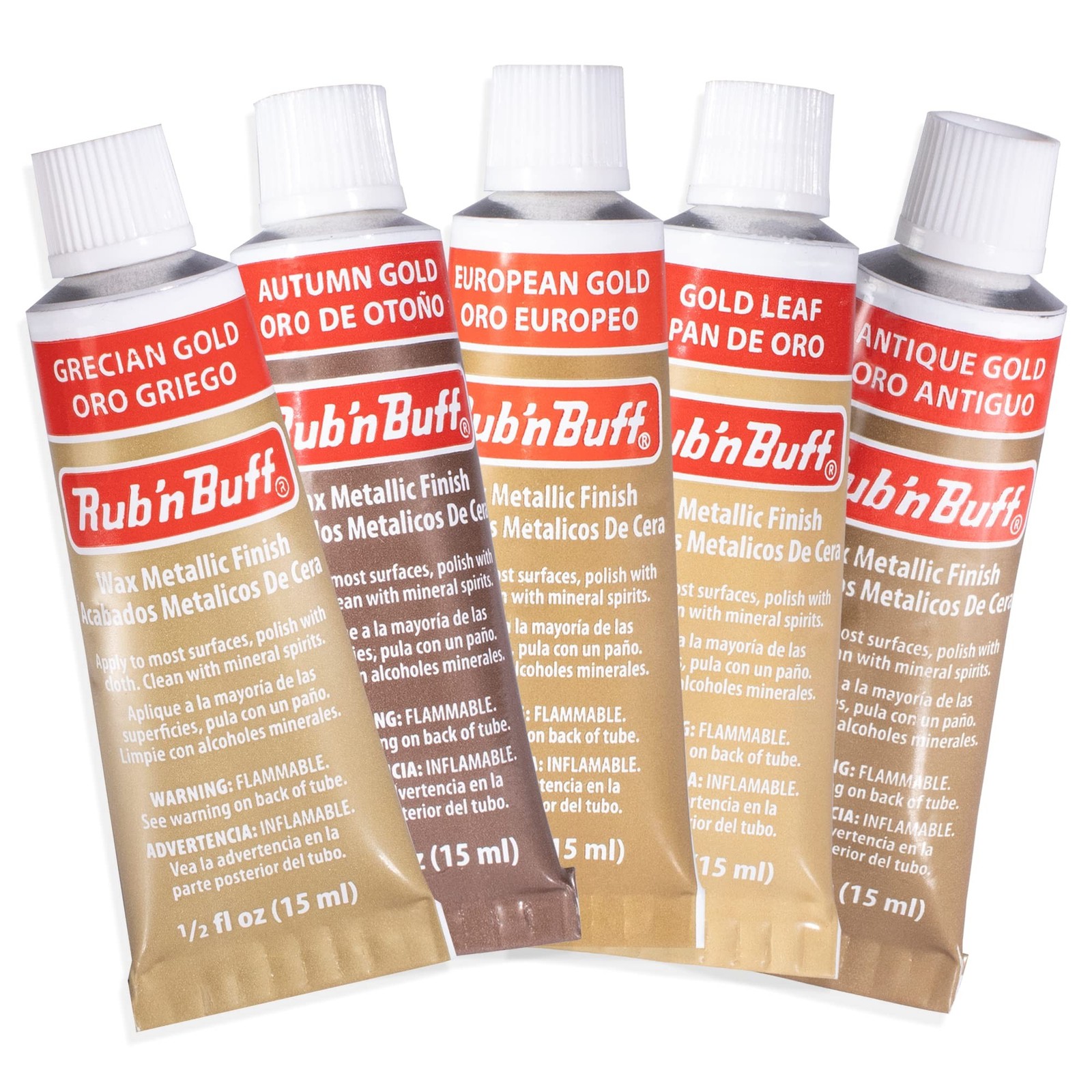 AMACO Rub N Buff Wax Metallic Finish Gold Kit - Antique Gold Autumn Gold Euro...
