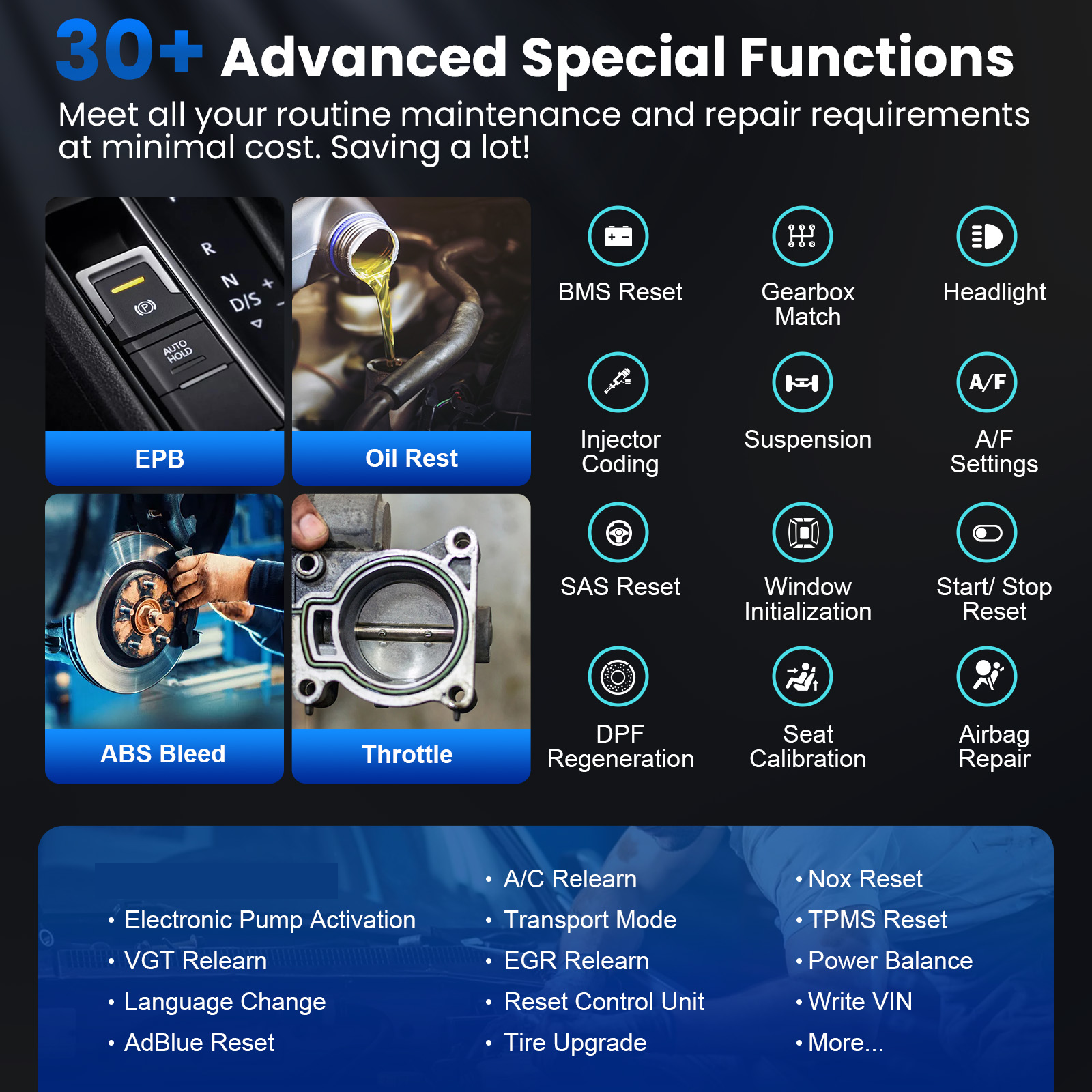 XTOOL IP608 Scan Tool Full System Diagnostic 30+ Service Coder Reader Scanner US