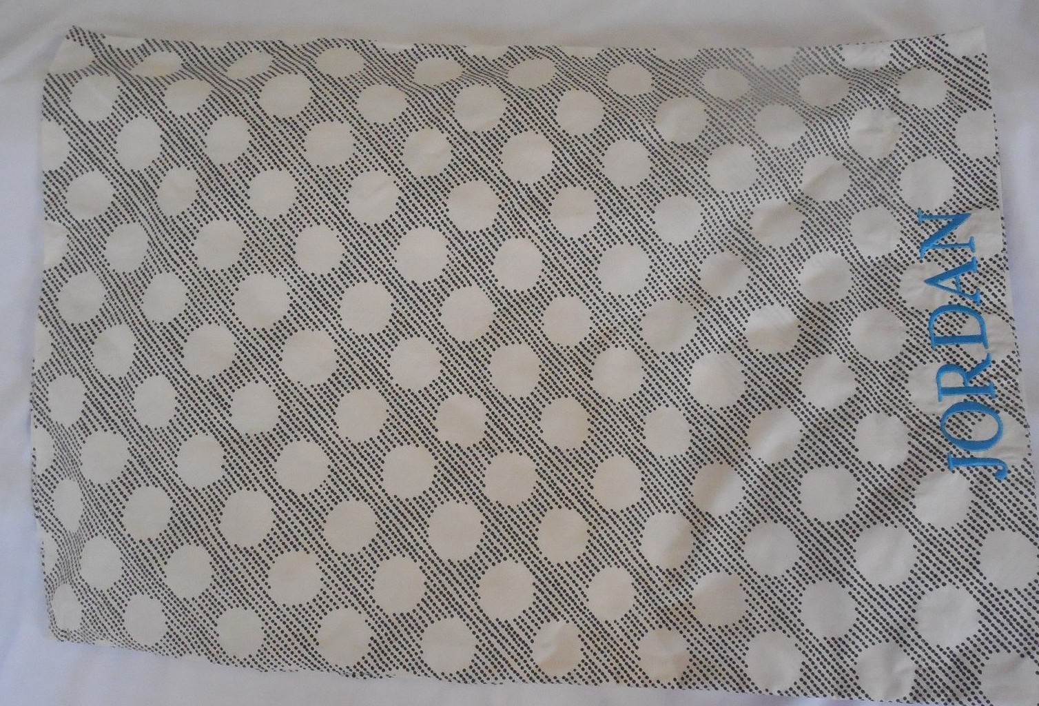 Pottery Barn Teen Dot Dreams Ivory Black Pillowcase one (1) "Jordan" NWOT