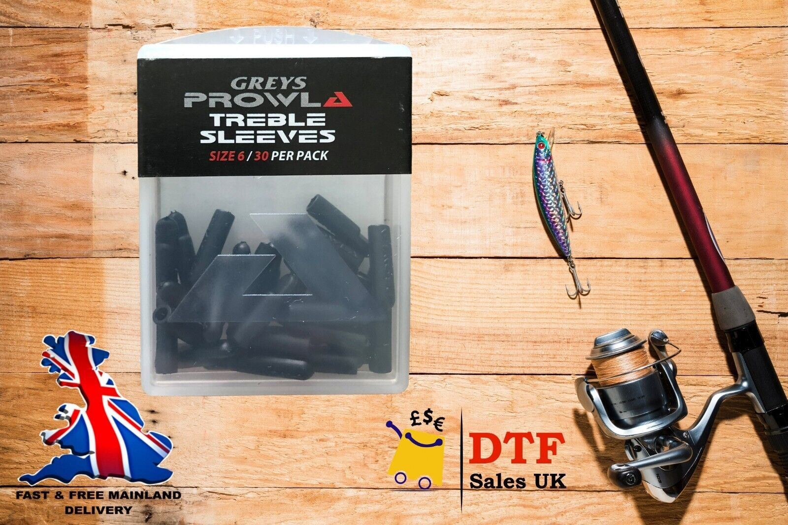 Greys Prowla Treble Sleeves Size 6 Size 8 30 Per Pack UK Fast Shipping