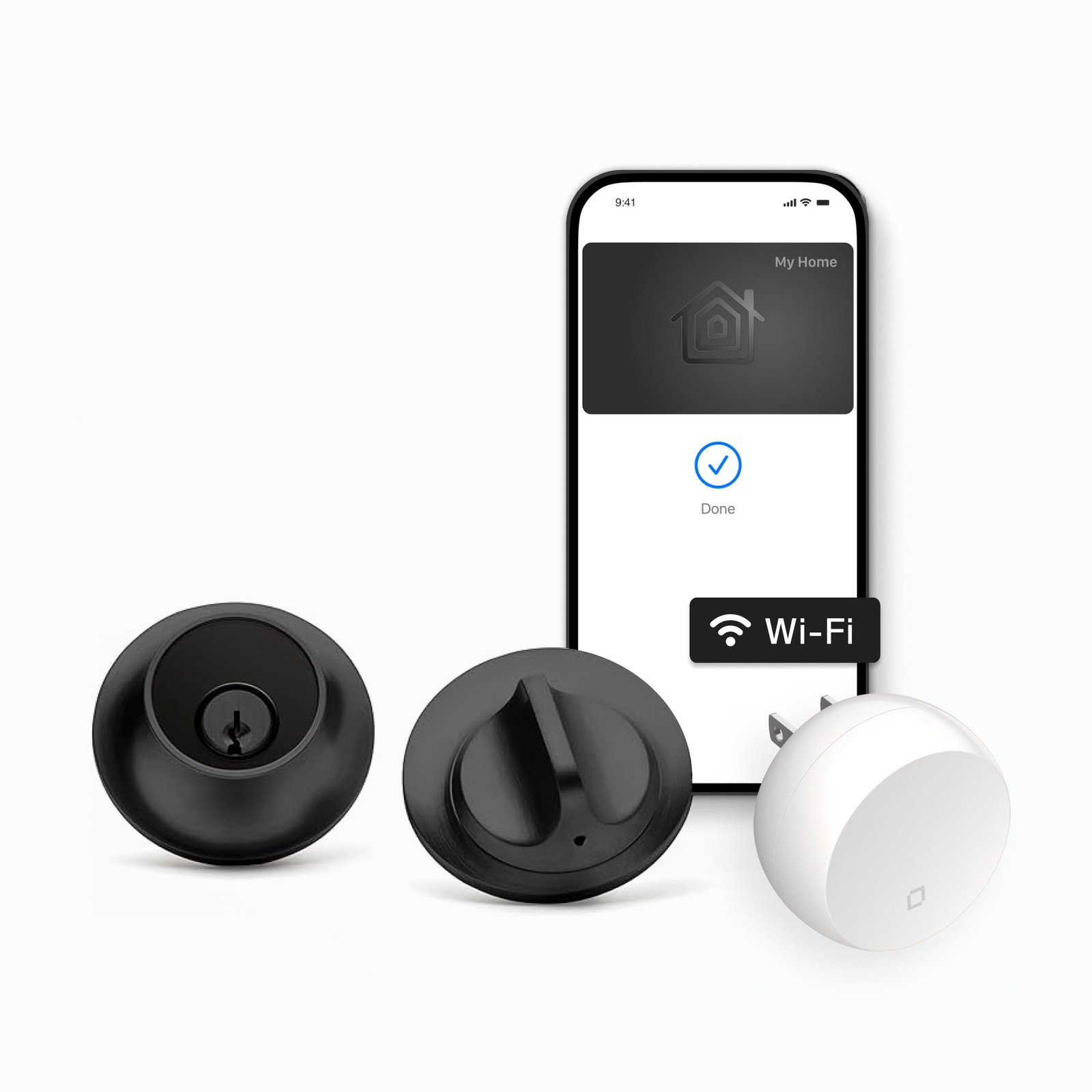 Smart Lock+ WiFi Deadbolt - World's with WiFi, Matte Black