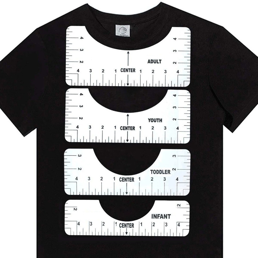 4pcs T-Shirt Ruler Guide Shirt Alignment Tool T-Shirt Alignment Ruler with Cloth