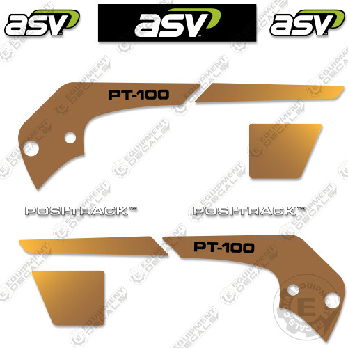 Fits ASV PT-100 Decal Kit Skid Steer Replacement Stickers Equipment Decals