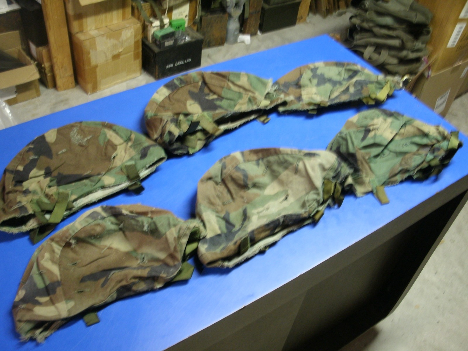 LOT OF 6 WOODLAND HELMET COVERS  FOR MEDIUM / LARGE  PASGT HELMET