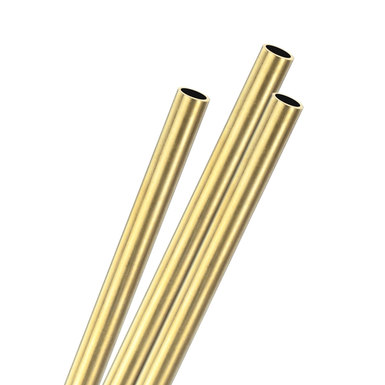 3-Pack 200mm Brass Round Tube, 6mm OD 0.5mm Wall Thickness H62 Brass Seamless...