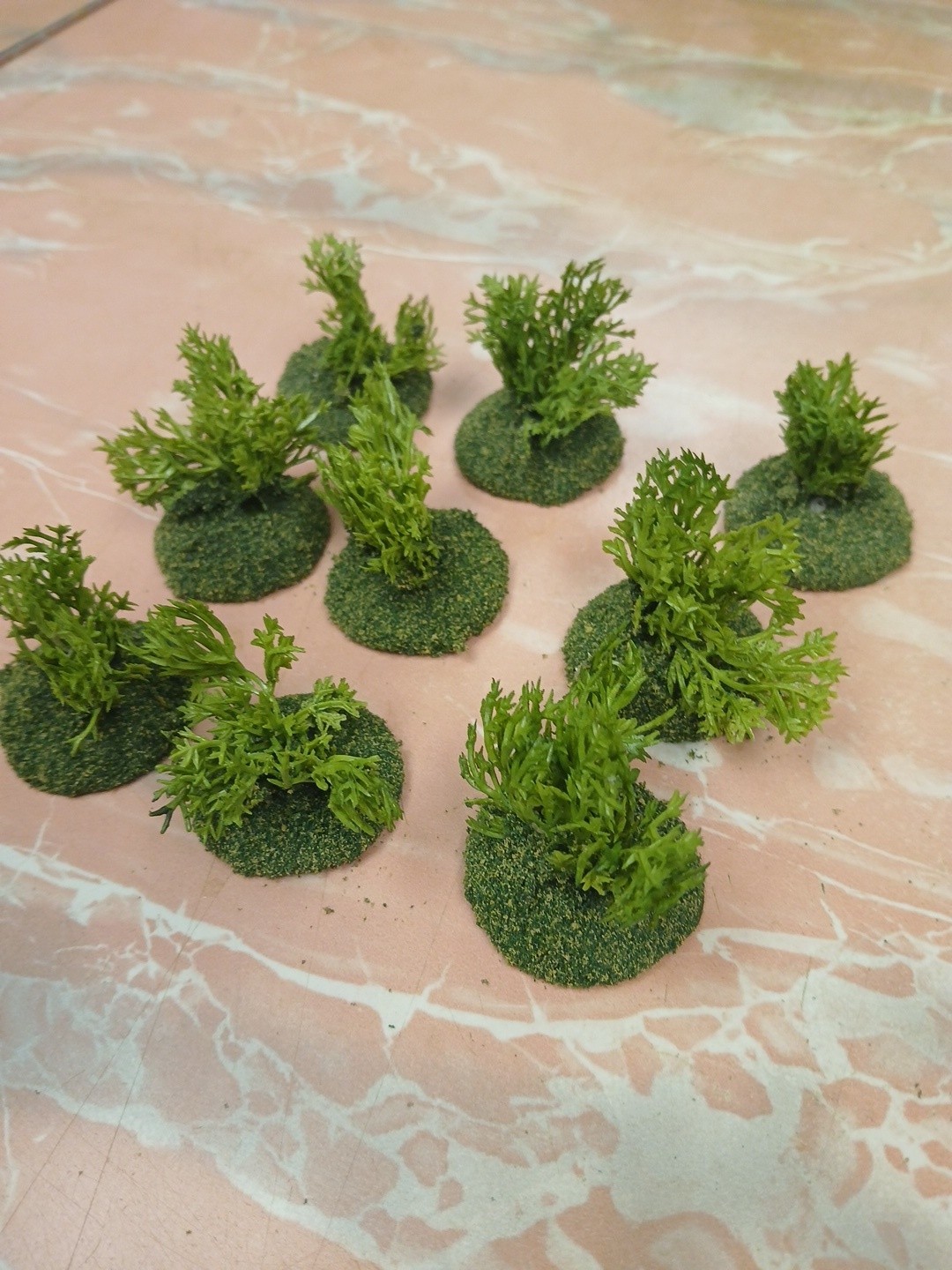 9 Model Based Jungle Brush Based wargaming scenery terrain 1" Tall