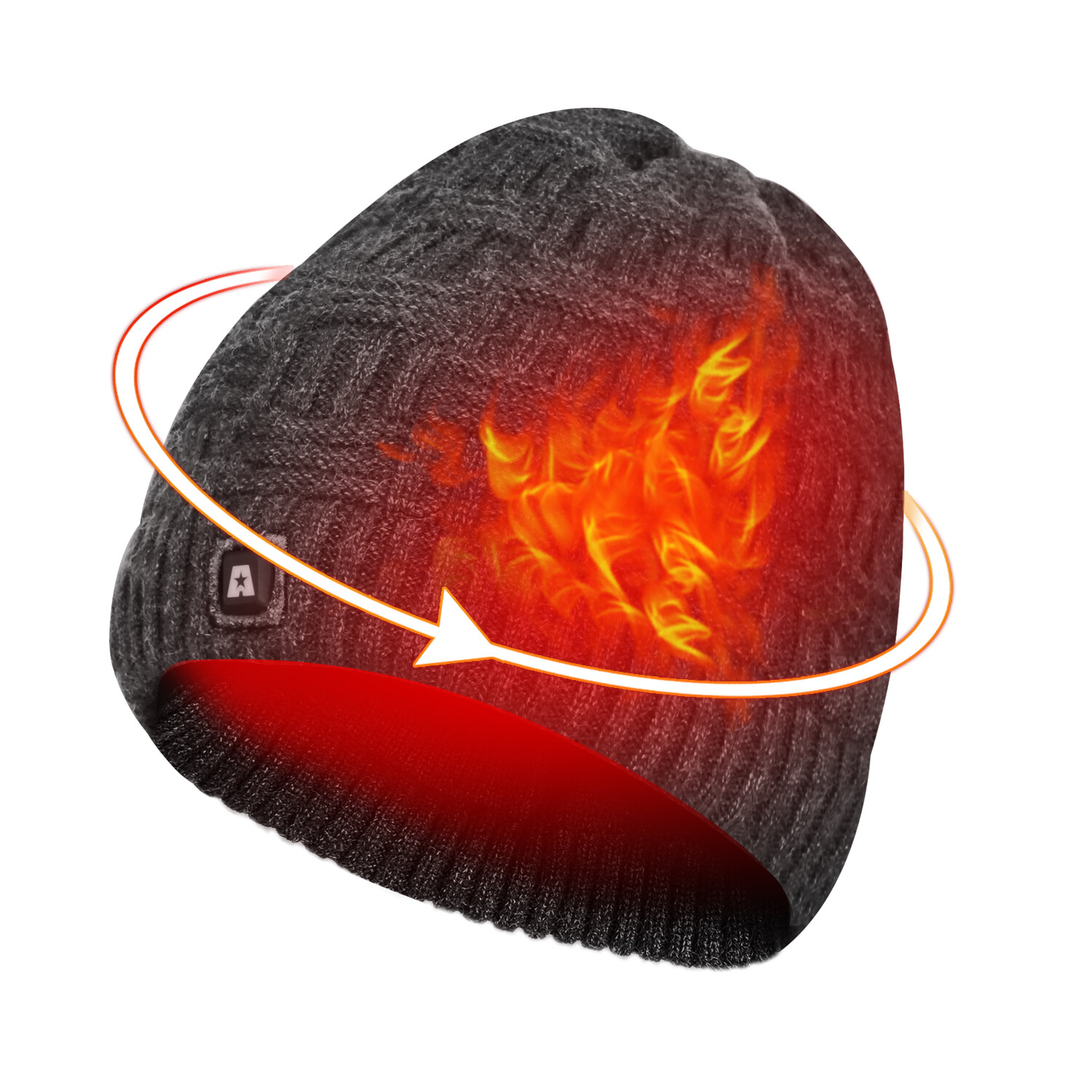 DUKUSEEK Heated Hat, Electric Winter Heated Beanie Hat w Rechargeable Battery