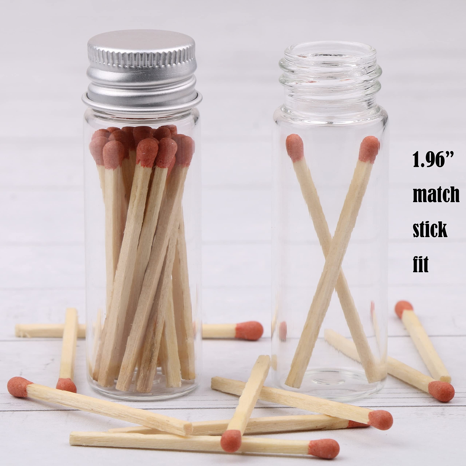 MaxMau 100 Tiny Glass Bottles Clear Small Vials 15ml Empty Mini Jars with