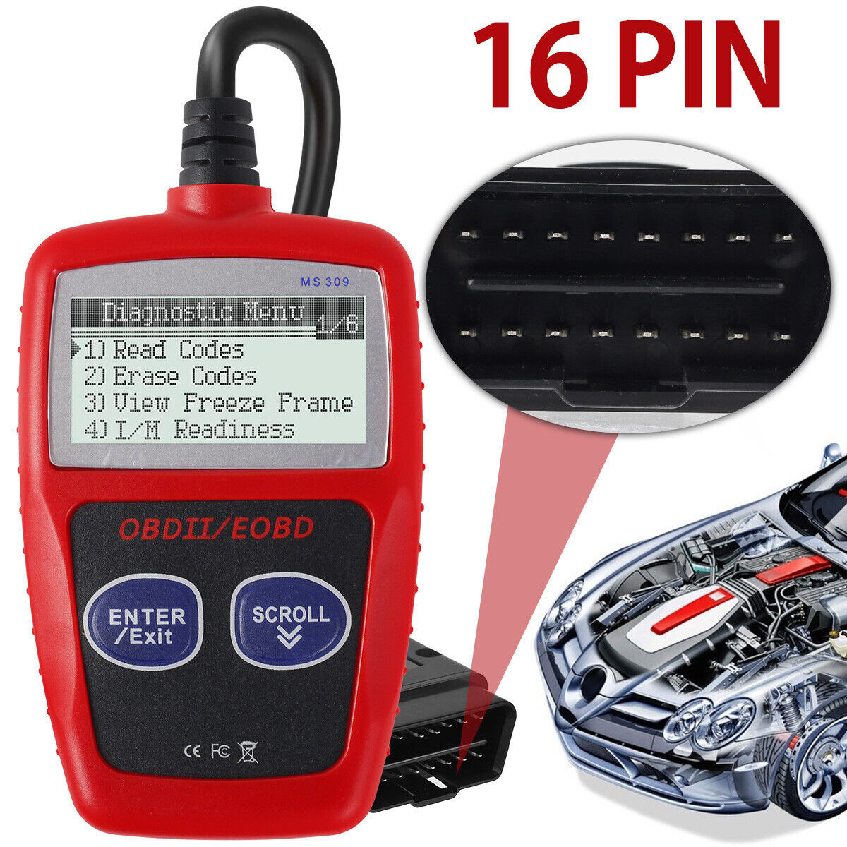 Diagnostic Scanner Code Reader 12 Pin OBD1 To 16 Pin OBD2 Convertor Cable For GM