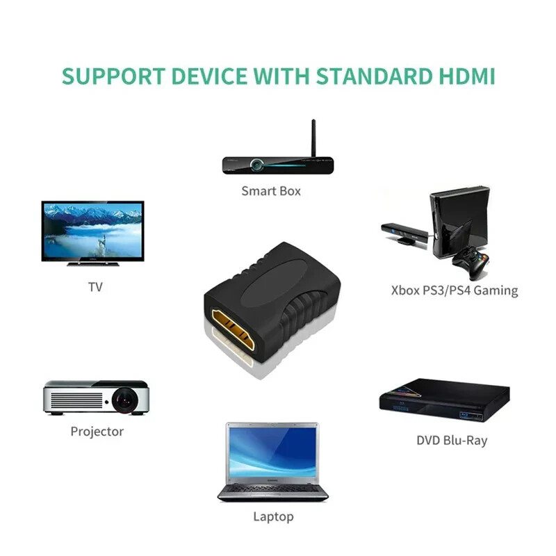 3X HDMI Female to Female Coupler Connector Extender Adapter Cable HDTV 1080P 4K