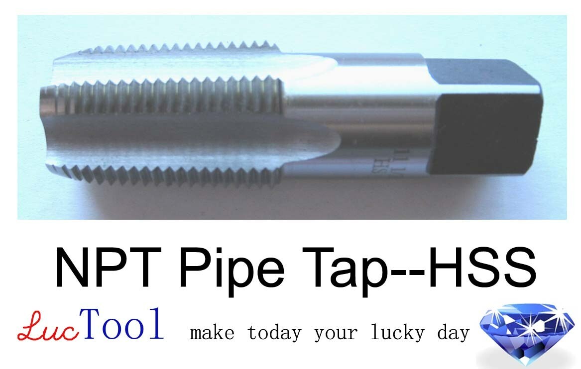 1/16-27 NPT Pipe Tap HSS NPT Taper Thread Uncoated Bright Threading Premium