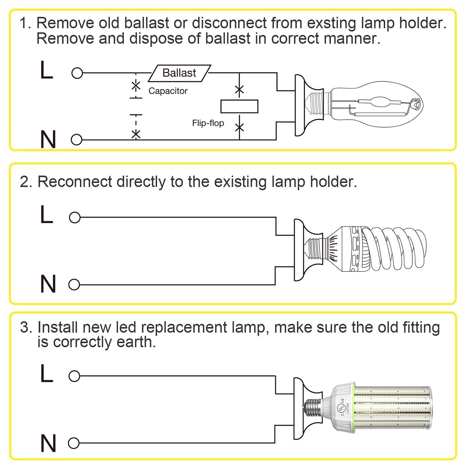 10Pack 100W LED Corn light Bulb-Replacement 400watt Metal Halide bulbs E39 Mogul