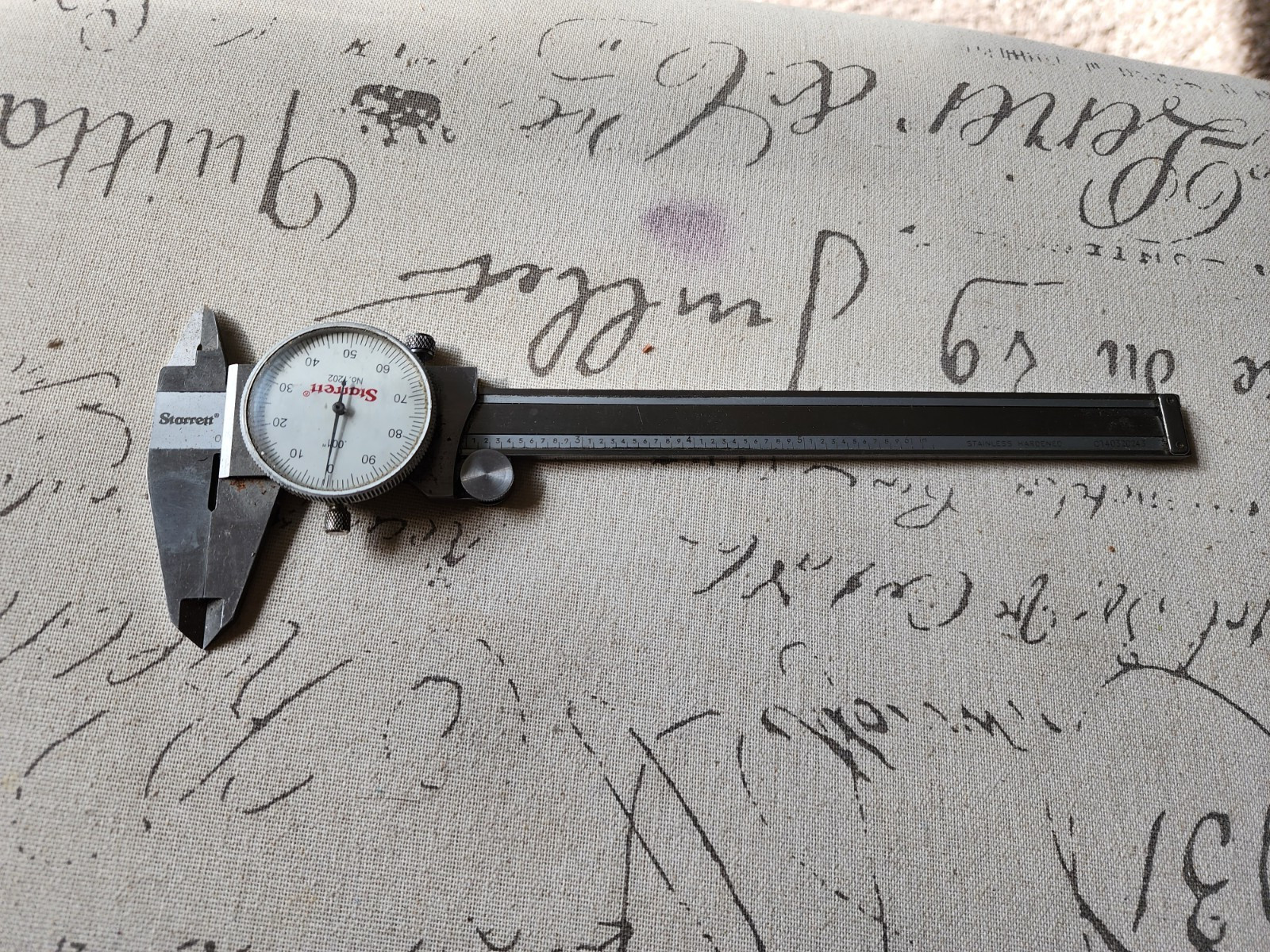 Starrett No. 1202 Dial Caliper .001" Stainless Hardened C140320243