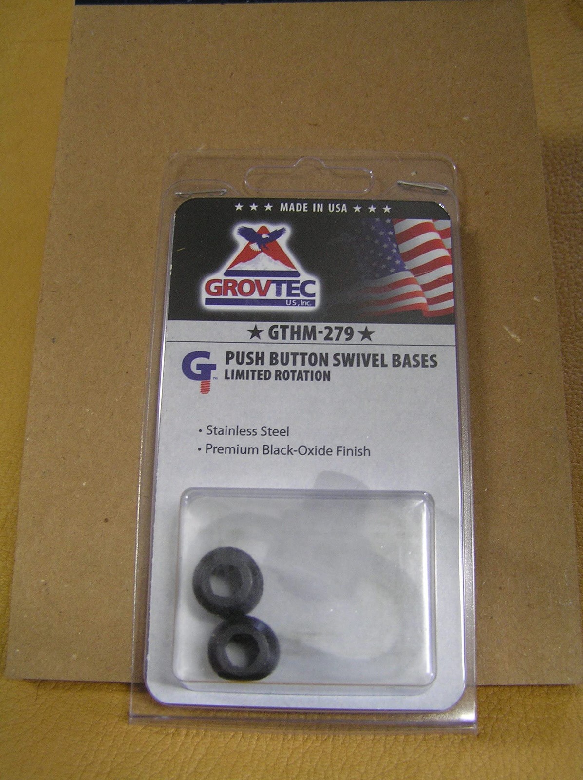 GrovTec Limited Rotation Push Button Swivel Bases 2-Pack Black Steel GTHM279