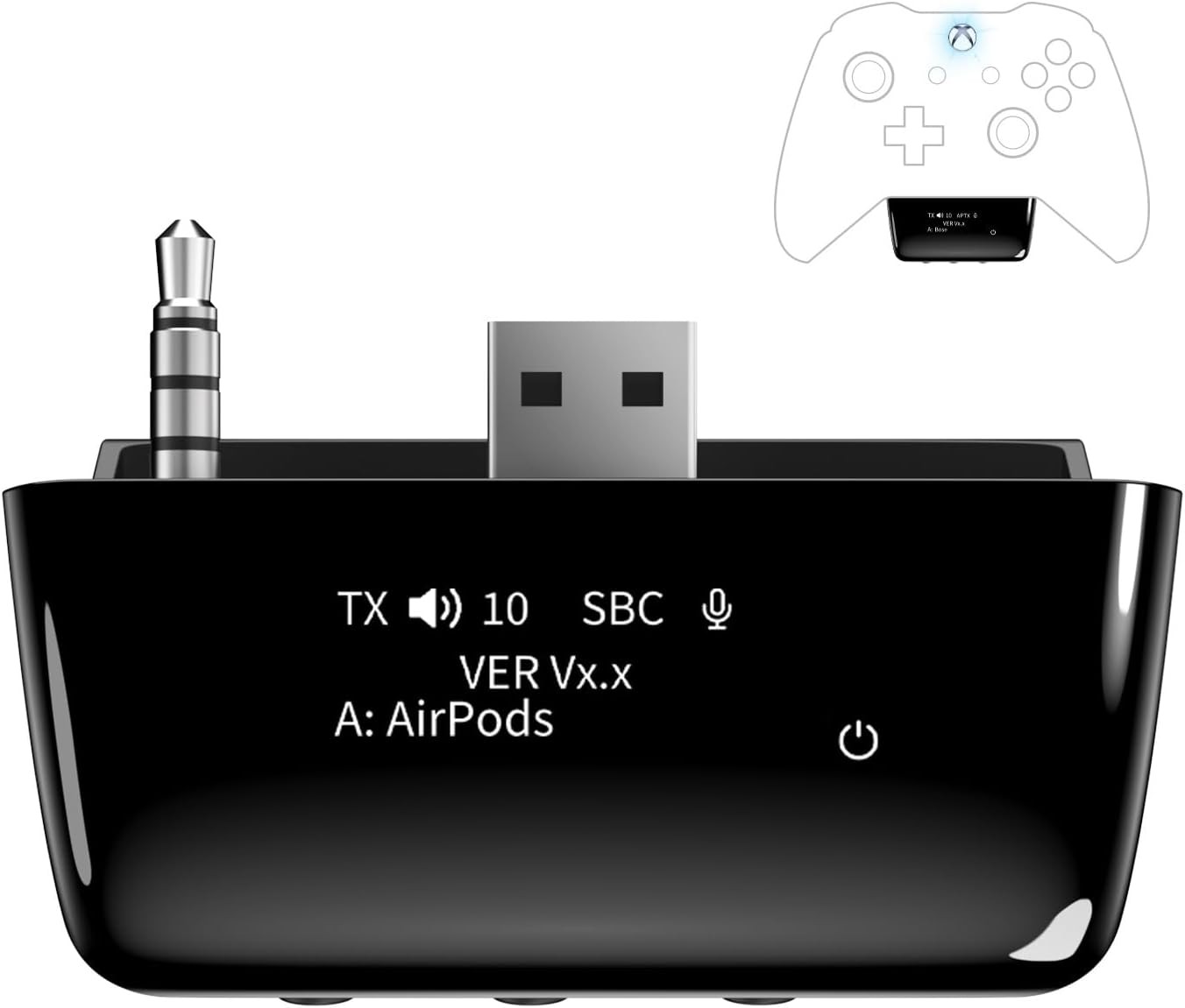Bluetooth 5.2 Wireless Audio Adapter for Xbox One, Xbox Series X|S and Elite 2