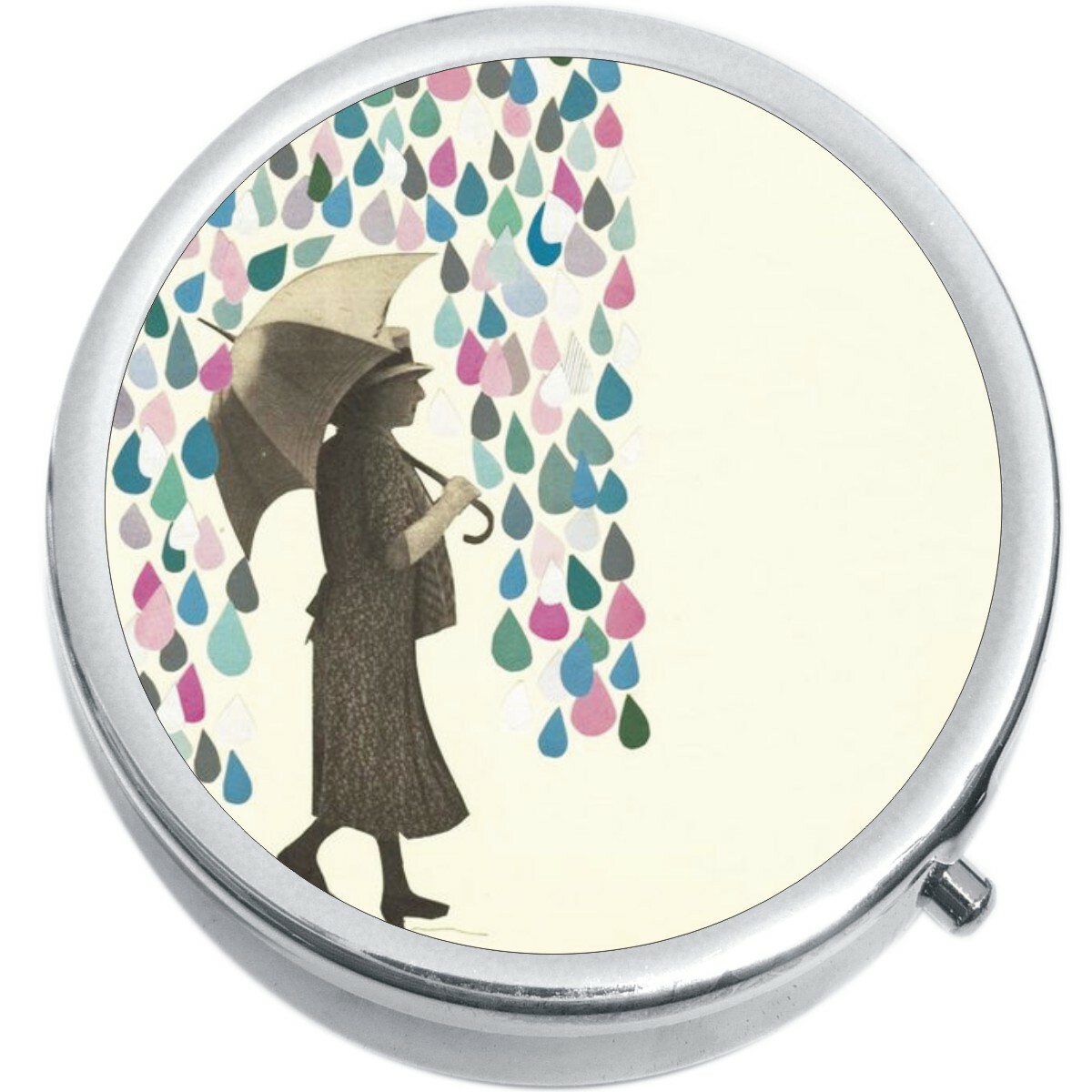 Colorful Raindrops Medicine Vitamin Pill Box